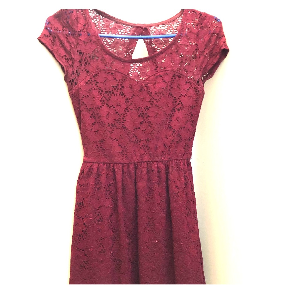 laced maroon dress